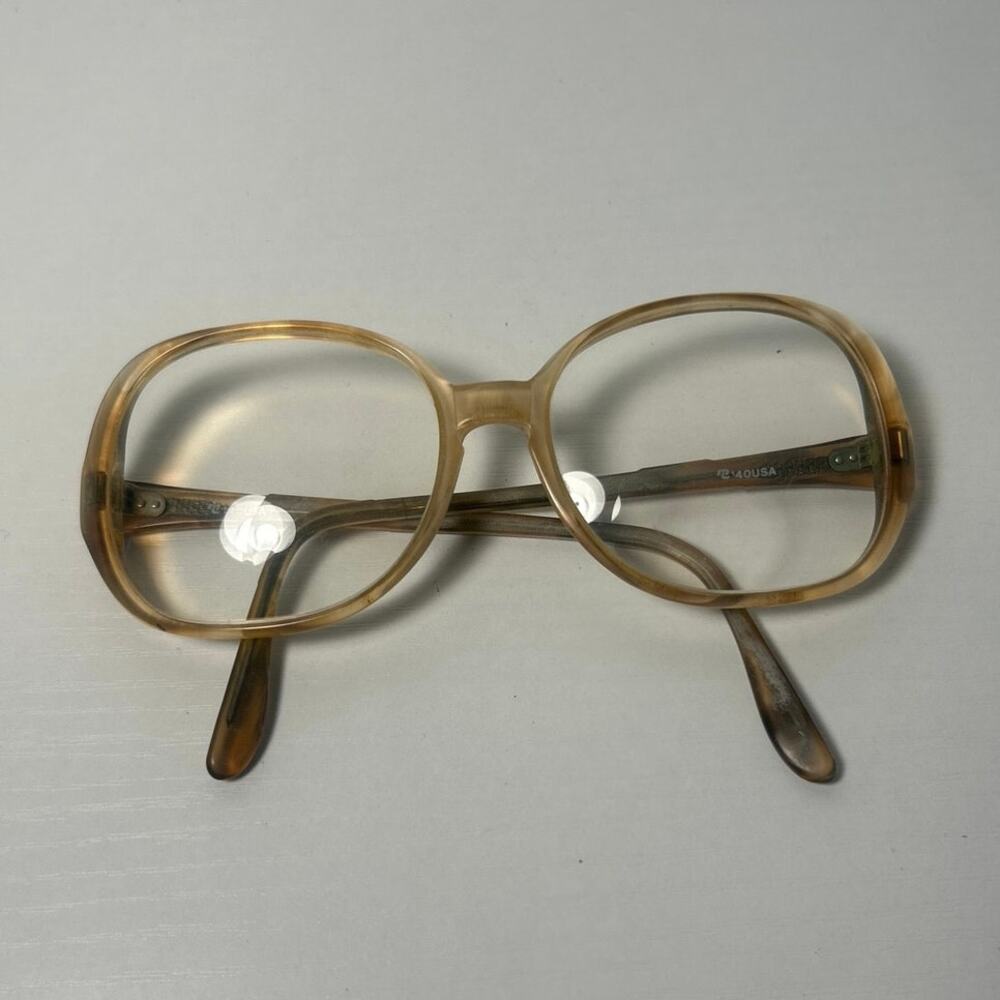 Vintage Translucent Amber Eye Glass Frames70’s-80’s, Oversized 54 17 140, USA
